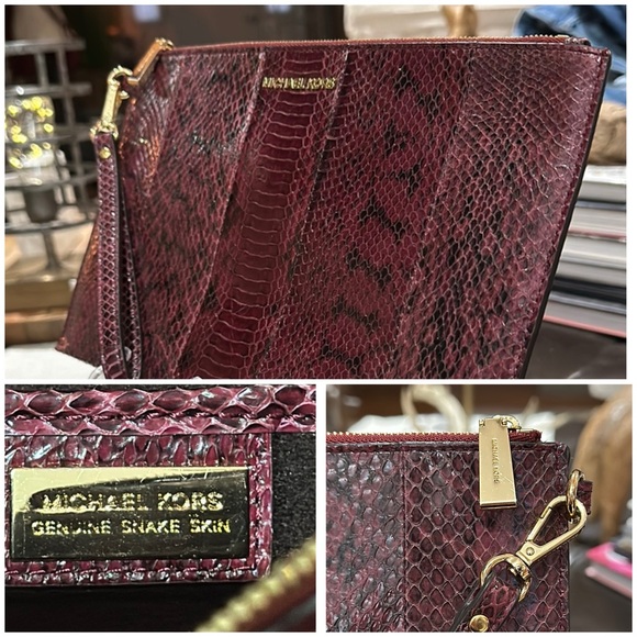 Authentic MICHAEL Michael Kors Genuine Snakeskin Clutch/Wristlet, EUC - Picture 12 of 16